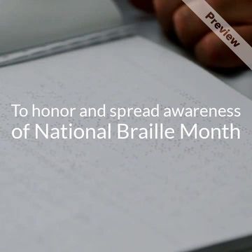 National Braille Literacy Month Video Template