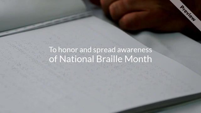 National Braille Literacy Month Video Template