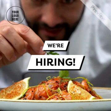 Food - We're Hiring - 10 sec Video Template