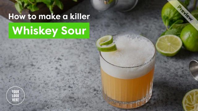 St. Patrick's Day Cocktail Recipe - Whiskey Sour Video Template