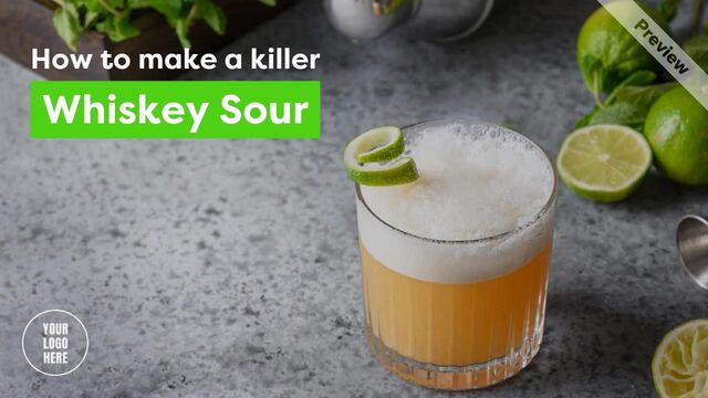 St. Patrick's Day Cocktail Recipe - Whiskey Sour Video Template