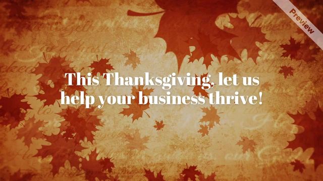 Thanksgiving Boost | Marketing Video Template